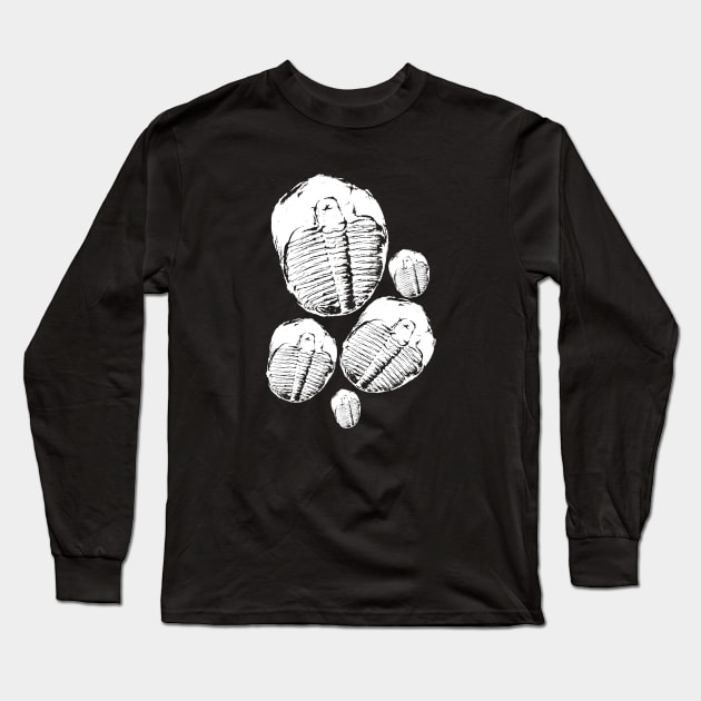 Trilobite tshirt and fun paleontology gift idea Long Sleeve T-Shirt by Diggertees4u